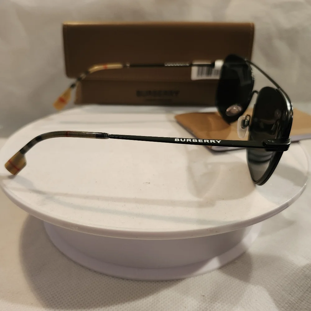 Burberry Men's Falcon BE3112 58mm Pilot Sunglasses in Matte Black - Picture 2 of 7